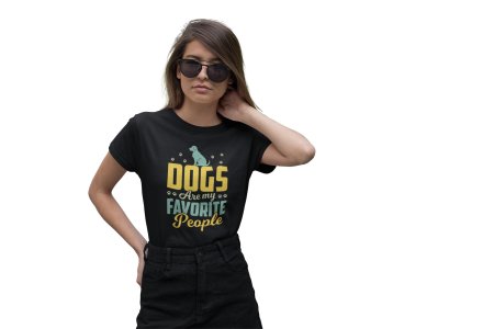 Dogs are favorite people - printed stylish Black cotton tshirt