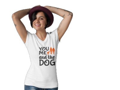 You Me and The Dog Printed White T-Shirts