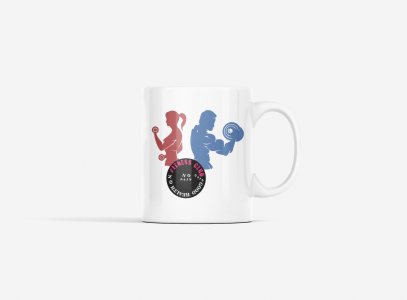 Fitness Club, Good Health On - gym themed printed ceramic white coffee and tea mugs/ cups for gym lovers