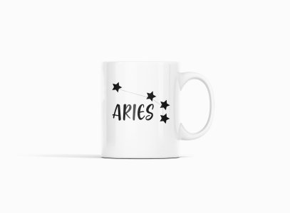 Aries stars- zodiac themed printed ceramic white coffee and tea mugs/ cups for astrology lovers