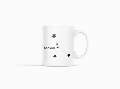 Cancer stares- zodiac themed printed ceramic white coffee and tea mugs/ cups for astrology lovers