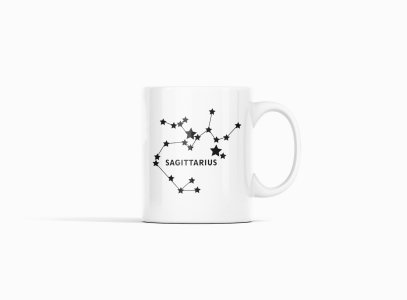 Sagittarius stars- zodiac themed printed ceramic white coffee and tea mugs/ cups for astrology lovers