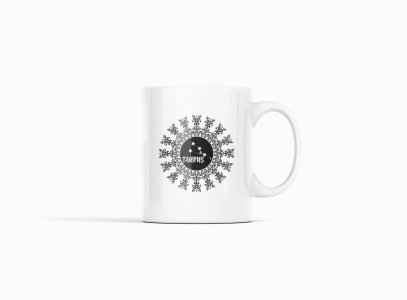 Taurus mandala - zodiac themed printed ceramic white coffee and tea mugs/ cups for astrology lovers