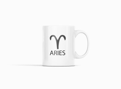 Aries - zodiac themed printed ceramic white coffee and tea mugs/ cups for astrology lovers