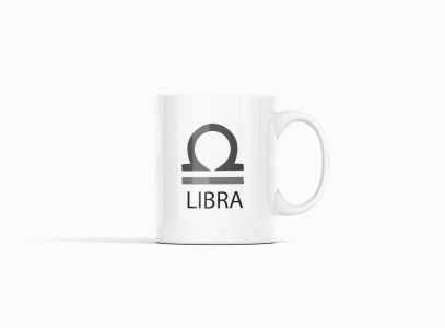 Libra - zodiac themed printed ceramic white coffee and tea mugs/ cups for astrology lovers