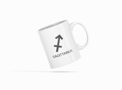 Sagittarius - zodiac themed printed ceramic white coffee and tea mugs/ cups for astrology lovers