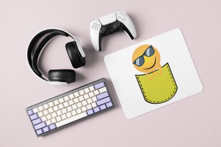 Chilling Emoji Inside the Pocket- Emoji Printed Mousepad For Emoji Lovers