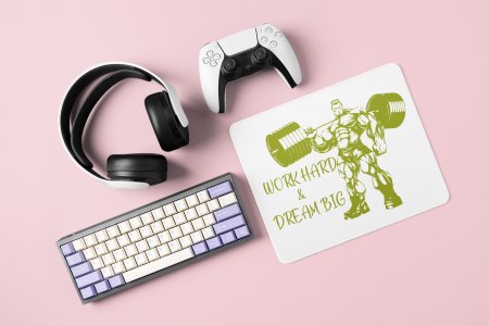 Hard Work & Dream Big - Printed Mousepads For Gym Lovers