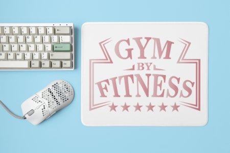 Gym By Fitness, (BG Pink) - Printed Mousepads For Gym Lovers