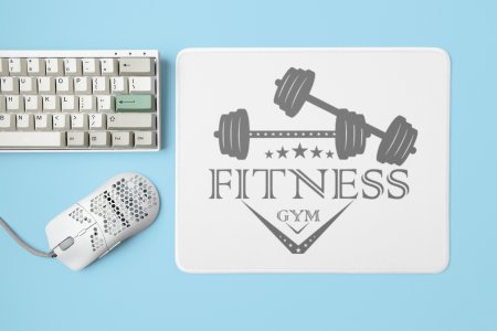 Fitness Gym, 2 Dumbles - Printed Mousepads For Gym Lovers