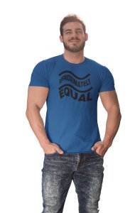 Approximately Equal (BG Black)(Blue T) -Clothes for Mathematics Lover - Foremost Gifting Material for Your Friends, Teachers, and Close Ones