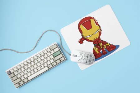 Iron man posing - Printed animated creature Mousepads