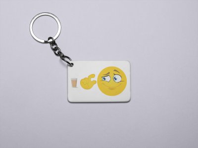 A Cup of Tea for Me- Emoji Printed Keychains For Emoji Lovers(Pack Of 2)