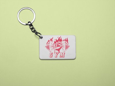 Gym, Red Fire - Printed Keychains for gym lovers