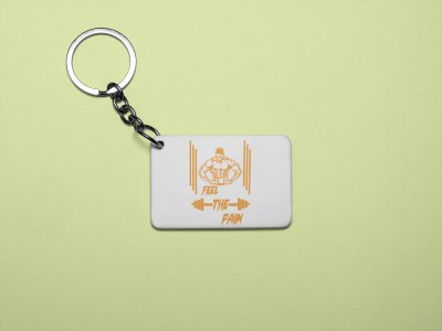 Feel The Pain, Straight Lines - Printed Keychains for gym lovers