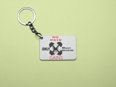 No Pain, Only Beat Mode Gains, (BG Red and Black) - Printed Keychains for gym lovers(Pack of 2)
