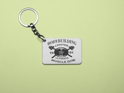 Bodybuilding Center, Ultimate Muscle Gym - Printed Keychains for gym lovers(Pack of 2)