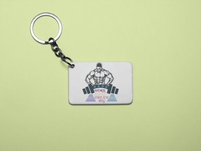Work hard, Dream Big, Scattered Colourful Letters, (BG Black) - Printed Keychains for gym lovers(Pack of 2)
