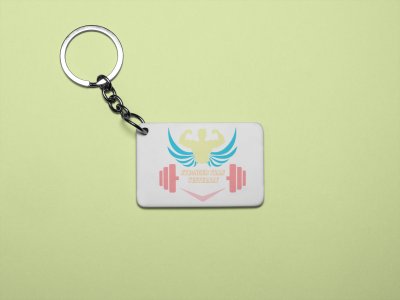 Stronger Than Yesterday, (BG White, Red and Yellow) - Printed Keychains for gym lovers(Pack of 2)