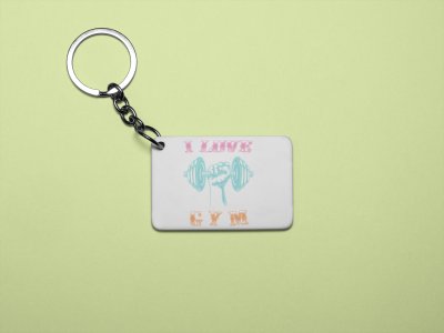 I Love Gym, (BG Pink, White and Orange) - Printed Keychains for gym lovers(Pack of 2)