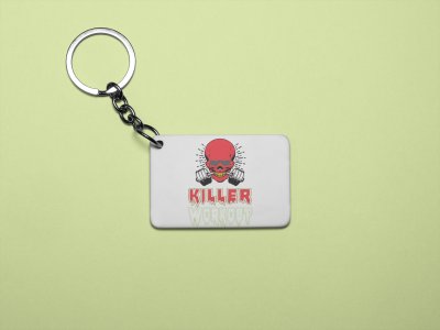 Killer Workout, (BG Red and White) - Printed Keychains for gym lovers(Pack of 2)