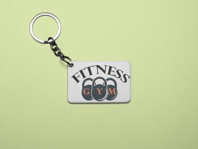 Fitness Gym, (BG 3 Black Locks) - Printed Keychains for gym lovers(Pack of 2)