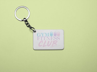 Gym, Fitness, Club, (BG White, Violet, Pink) - Printed Keychains for gym lovers(Pack of 2)