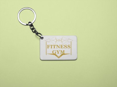 Fitness Gym, (BG Golden) - Printed Keychains for gym lovers(Pack of 2)