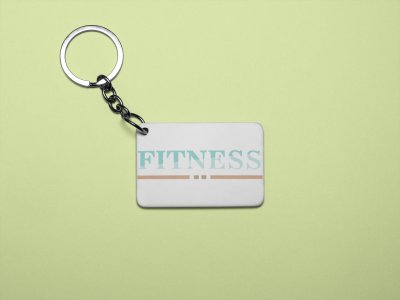 Fitness, (BG Blue and Brown) - Printed Keychains for gym lovers(Pack of 2)