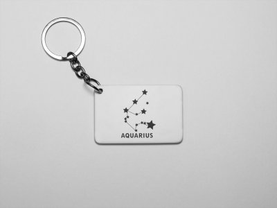 Aquarius stars - Zodiac Sign Printed Keychains For Astrology Lovers(Pack of 2)