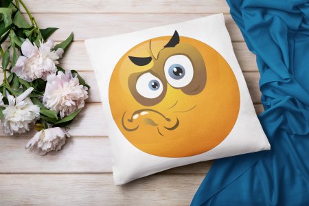Angry Emoji - Emoji Printed Pillow Covers For Emoji Lovers(Pack Of Two)