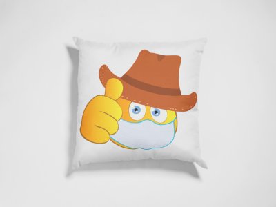Mask is Compulsory Emoji - Emoji Printed Pillow Covers For Emoji Lovers(Pack Of Two)