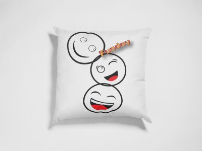Triplets White Faced Emojis - Emoji Printed Pillow Covers For Emoji Lovers(Pack Of Two)