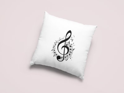 Treble clef Music node - Special Printed Pillow Covers For Music Lovers(Combo Set of 2)