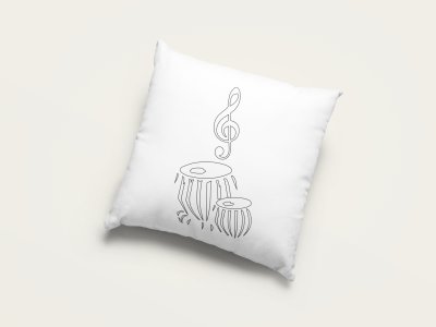 Tabla- Special Printed Pillow Covers For Music Lovers(Combo Set of 2)