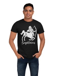 Sagittarius symbol (BG White) - Printed Zodiac Sign Tshirts - Made especially for astrology lovers people