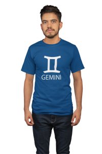 Gemini(Blue T) - Printed Zodiac Sign Tshirts - Made especially for astrology lovers people