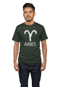 Aries (Green T) - Printed Zodiac Sign Tshirts - Made especially for astrology lovers people