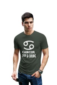 Cancer, Deep and caring (Green T) - Printed Zodiac Sign Tshirts - Made especially for astrology lovers people
