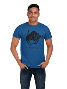 Taurus symbol(Blue T) - Printed Zodiac Sign Tshirts - Made especially for astrology lovers people