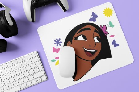 Isabella smiling - Printed animated Mousepad for animation lovers