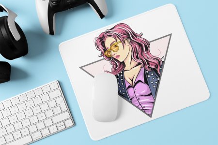 Girl with pink hair- Printed animated Mousepad for animation lovers