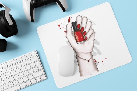 Red nailpaint - Printed animated Mousepad for animation lovers