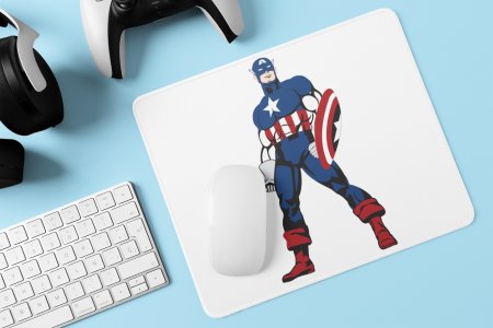 Captain America standing - Printed animated Mousepad for animation lovers