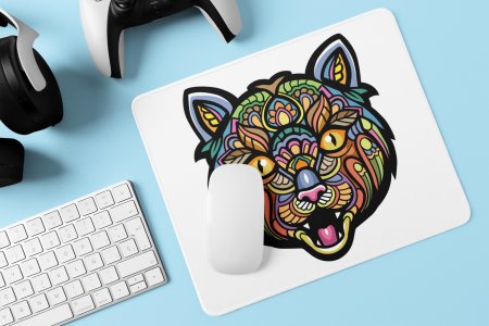 Tiger colourful face - Printed animated Mousepad for animation lovers