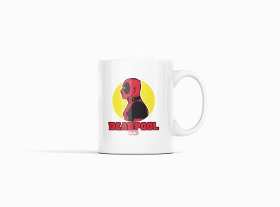 Deadpool side view - animation themed printed ceramic white coffee and tea mugs/ cups for animation lovers