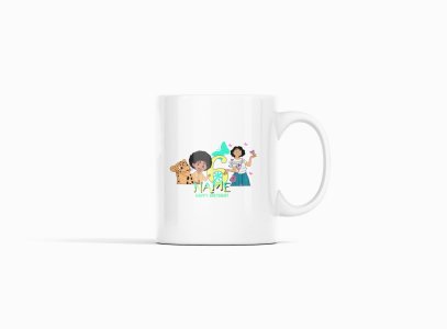 Name, Happy birthday - animation themed printed ceramic white coffee and tea mugs/ cups for animation lovers