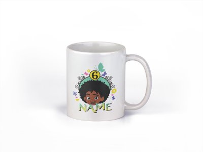 Name cartoon curly hair girl - animation themed printed ceramic white coffee and tea mugs/ cups for animation lovers