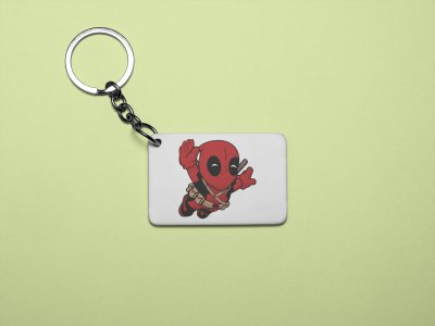 Deadpool flying - Printed acrylic animated Keychain(Pack Of 2)
