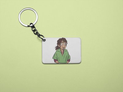 Brown hair man - Printed acrylic animated Keychain(Pack Of 2)